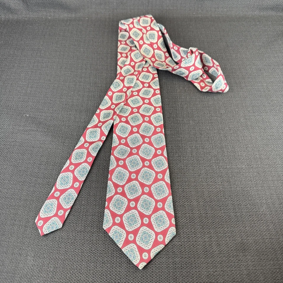 Lanvin красный геометрический мужской галстук 100% шелк 57 x 3,5 галстук короткий - Изображение 1 из 4