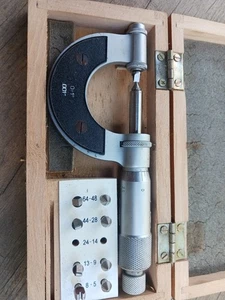 VIS Poland 0-1 Inch THREAD PITCH MICROMETER w/ 5 ANVIL SETS - SUPER CLEAN - Picture 1 of 4