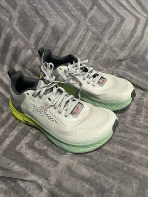 Women's Altra Timp 5 Trail Running Shoe Beige/Neon/Teal.  VIBRAM OUTSOLE- US 9 - Image 1 of 4