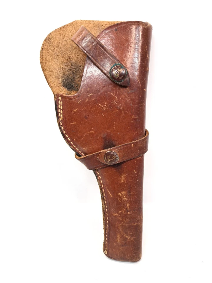 VINTAGE RED HEAD RIGHT HANDED BROWN LEATHER BELT HOLSTER 42 COLT - Image 1 of 4