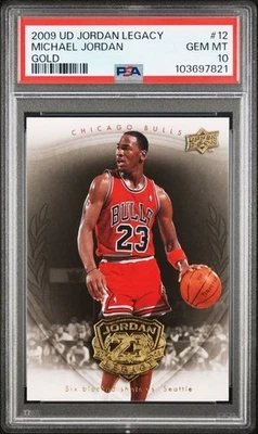 Michael Jordan PSA 10 Gold SP /30000 2009 Upper Deck UD Jordan Legacy #12 Bulls - Image 1 of 2