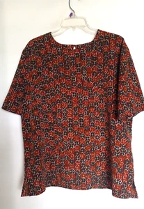 Milano Womens Multicolor Floral Boat Neck Pullover Blouse Top Size XL - Picture 1 of 3