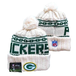 NWT Green Bay Packers Chunky Knit Pom Beanie Fleece Lining Unisex OSFA - Picture 1 of 5