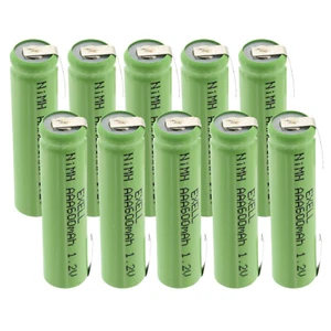 10x Exell 1.2V NIMH AAA 600mAh Rechargeable Batteries w/ Tabs - Picture 1 of 4
