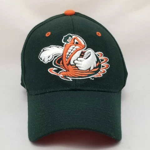 Miami Hurricanes NCAA Zephyr Baseball Fitted Hat Mascot 7 Cap Cover