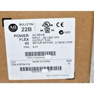 22B-V5P0N104 Brand New ALLEN BRADLEY 22B-V5P0N104 AC Drive 0.75kW 1Hp US - Picture 1 of 2