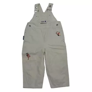 Salopette vintage anni 90 Winnie The Pooh Tigger Safari beige cotone bambino taglia 3T - Foto 1 di 9