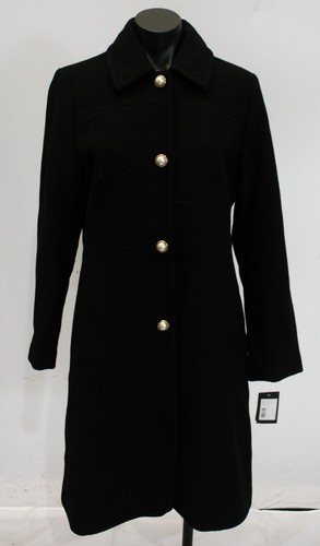 Kate Spade Trench Cappotto Donna Misto Lana Walker LB3 Nero KSWL24725 Medium