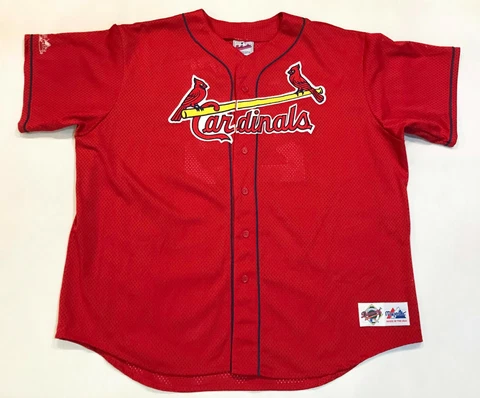 Vtg Majestic Diamond MLB St. Louis Cardinals MCGWIRE #25 Jersey XXL Red USA Sewn Cover