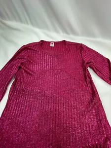 Total Girl Long Sleeve Shirt Cheerful Pink Gold Sweater Size Large 14 - Picture 1 of 6