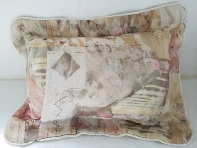 Croscill Accent Throw Pillow Beige/Pink 15x9 With 2" Ruffle - Image 1 of 4