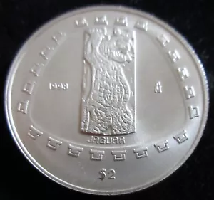 MDS MÉXICO MÉXICO $2 1998 "JAGUAR", 1/2 ONZA PLATA #A1 - Imagen 1 de 2