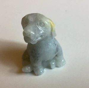 Light Green Full Body Figurine Jadeite Dog Translucent - Picture 1 of 13