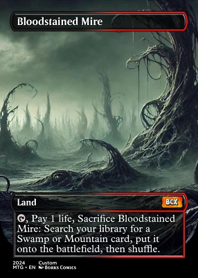 Bloodstained Mire -MTcG- Stand In - Custom Art Card - Image 1 of 2