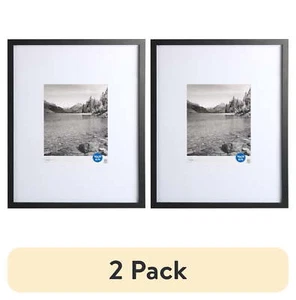 (2 pack) Mainstays Black Gallery 2 PC Frame Set, Matted for 8"x10" Pictures - Picture 1 of 7