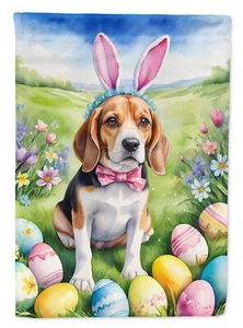 Beagle Easter Egg Hunt Flag Canvas House Size DAC4942CHF - Picture 1 of 4