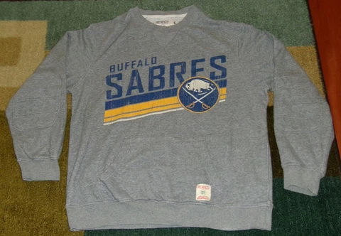 Rare CCM Authentic VINTAGE-STYLE Soft BUFFALO SABRES Throwback SWEATSHIRT L Cover