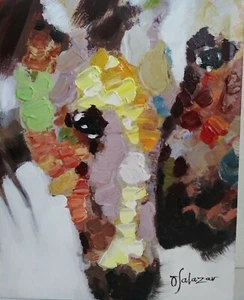 Set of 2 Colorful Horse Wall Art Canvas - 16x16 - Picture 1 of 8