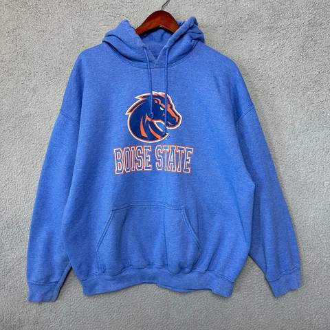 Boise State Broncos Sweater Adult 2XL XXL Blue Hoodie Fleece Drawstring Football Cover