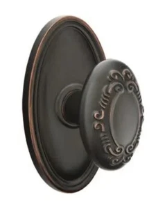 Dummy Victoria Knob With Oval Rose in Oil Rubbed Bronze, Emtek 8520VUS10B NIB - Picture 1 of 2