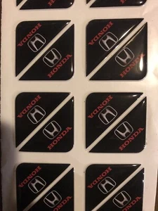Gel Number Plate Honda 3D Corner Badge Set - Picture 1 of 2