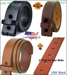 Snap on Genuine/Real buffalo Leather Gun Holster CCW Work Belt 1.75" 4.5cm Wide - Picture 1 of 15