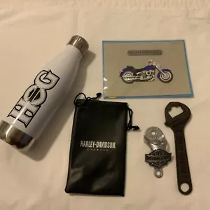 Harley Dvidson Lot Metal HOG Water Bottle Birthday Card Bottle Openers Pouch - Picture 1 of 6