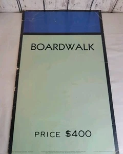 McDonalds 1987 Cardboard Monopoly Boardwalk Piece Sign/Display/Ad/Promo 24x14.5 - Picture 1 of 12