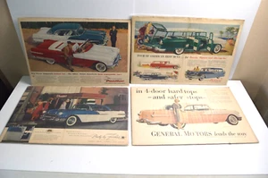 4 Vintage Chevrolet Chevy Pontiac 1956 Printed Advertisements General Motors GM - Picture 1 of 7