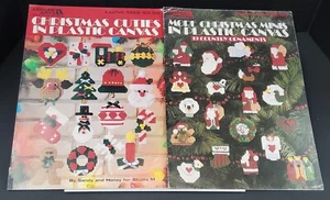 VINTAGE LEISURE ARTS CHRISTMAS PLASTIC CANVAS BOOKLETS - Picture 1 of 3