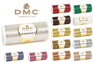 DMC Diamant Metallic Thread 35m - All colours - Metalic Embroidery Thread - Picture 1 of 12