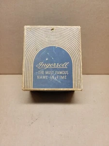 Antique Ingersoll Chime Alarm Clock Model Box ONLY Blue Color Plain Model No 025 - Picture 1 of 8