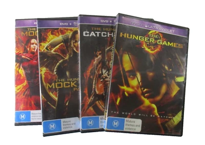 The Hunger Games Complete Set 4x Movies M PAL R4 Roadshow Entertainment Tested - Image 1 of 4