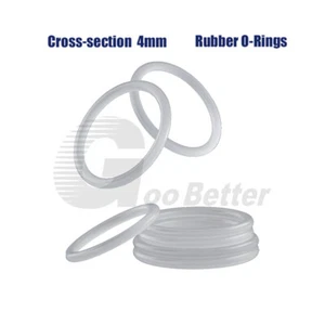 Silicone O-Rings 4mm Cross Section Rubber Seals Sealing Washer OD 12mm-60mm - Picture 1 of 8