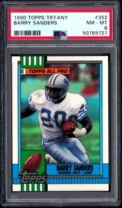1990 TOPPS TIFFANY #352 BARRY SANDERS HOF -DETROIT LIONS- PSA 8 NM-MT  #50769727 - Picture 1 of 2