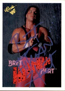 Bret "Hitman" Hart Signed 1989 Classic WWF Card #136 WWE - Picture 1 of 2