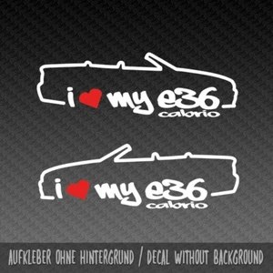 E36 Cabrio Love Set Aufkleber Vinyl Sticker Set Silhouette M3 Tuning 20x8cm - Picture 1 of 3