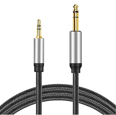 HQ stereo audio cable 6.35mm plug to 3.5mm plug TRS 1 Meter