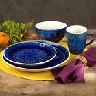 Euro Ceramica Fez Reactive 16 Piece Crackle-Glaze Stoneware Dinnerware Set For