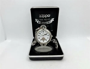 Auth ZIPPO Limited Edition Mechanical Chain Pocket Watch w Case (not working) - Picture 1 of 8