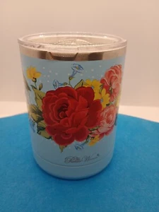 Pioneer Woman Insulated Mug With Flowers  4 1/2 X 3 - Picture 1 of 7