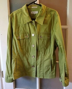 Jones New York Sport Lightweight Jacket Women’s XXL Spring Green Stretch Button - Picture 1 of 11
