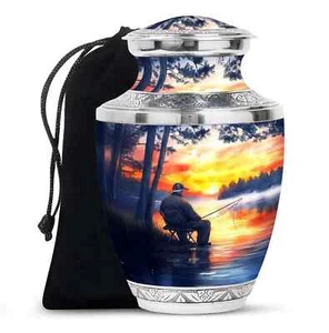 Fishing Urn 10 Inch for Ashes Large Cremation Urns for Human Ash Container - Picture 1 of 4