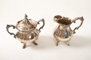 Baroque by Wallace (UD2) Zucchero 283 e Creamer 284 (JSF6) Silverplate Grand Coffee - Foto 1 di 12
