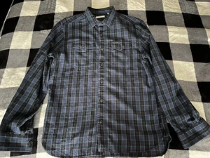 Size Large - Men's Burberry Wool Blue Black Check Shirt Jacket - Picture 1 of 10