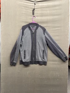 INC International Concepts Jacket Mens XL Gray Full Zip Cotton Blend Casual Trim - Picture 1 of 9