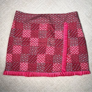 Vineyard Vines rosa maritim Seestern Patchwork Faux Wickel Minirock 16 verändert - Bild 1 von 12