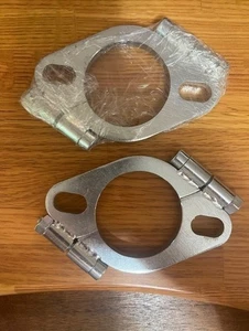 2.125 or 2 1/8" Flat Oval Two Bolt Split Exhaust Flange, Pack of 2, 5/32" Thick - Bild 1 von 1