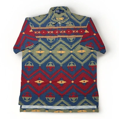 Vtg Polo Ralph Lauren Polo Aztec Navajo Southwestern Collared Shirt Men’s Large - Image 1 of 4