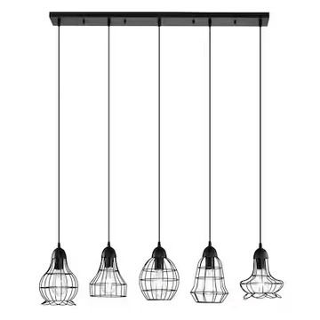5 -Light Black Modern/contemporary Linear Large Hanging Kitchen island light - Image 1 of 4
